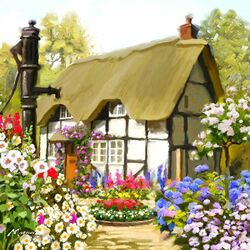 Пазл: Домик в саду