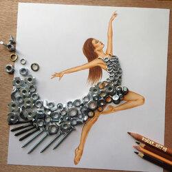 Пазл: Платье с винтами и болтами