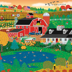 Пазл: Осень на ферме Apple Pond