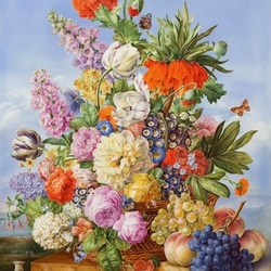 Пазл: Цветы на фарфоре