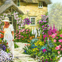 Пазл: Розы в саду