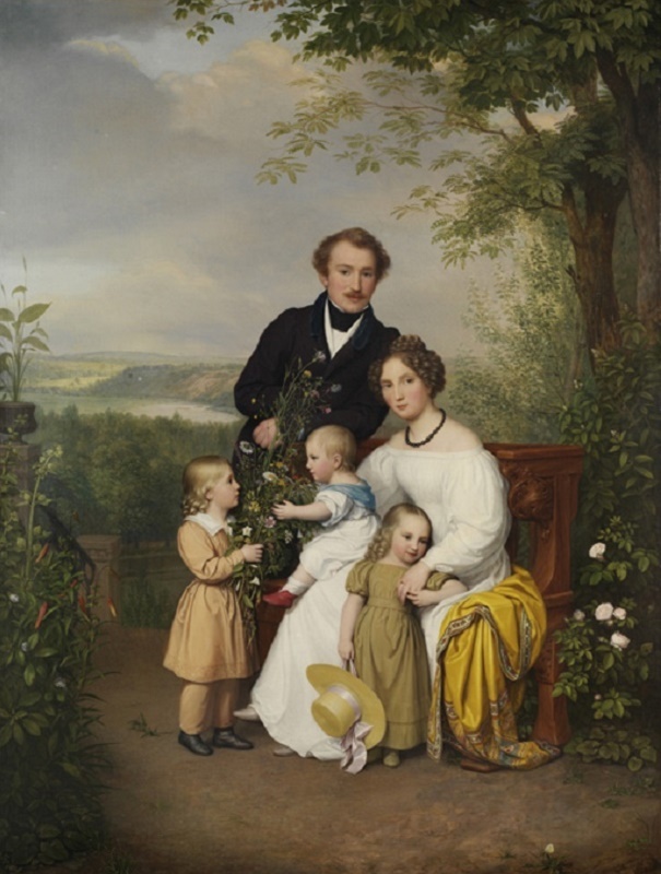 Century family. Семейный портрет Девоншир 1825. August von der Embde (German,1780–1862) художник. Мокрицкий семейный портрет.