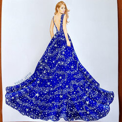 Пазл: Платья синего цвета 