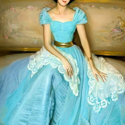 Пазл: Портрет дамы в голубом платье