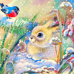 Пазл: Белый заяц