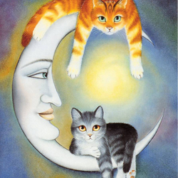 Пазл: Лунные  коты