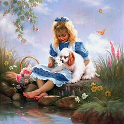 Пазл: С любимой собачкой