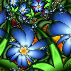 Пазл: Голубые цветы