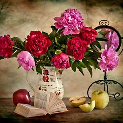 Пазл: Букет пионов