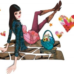 Пазл: Девушка с сумочкой