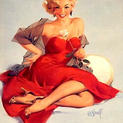 Пазл: Красотка в красном платье