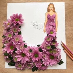 Пазл: Платье из хризантем