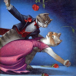 Пазл: Танцующие кошки 