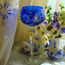 Пазл: Натюрморт с цветами и бокалом