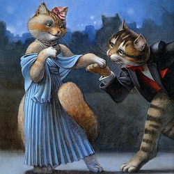 Пазл: Танцующие кошки