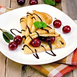 Пазл: Блины с вишней