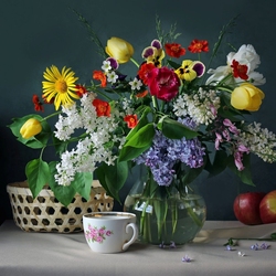 Пазл: Букет с сиренью