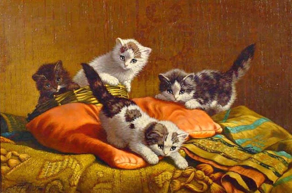 Рассказ по картине кошка с котятами. Cornelis Raaphorst кошки. Картины с кошками. Репродукция кошка с котятами. Картина кошка с котятами.