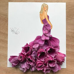 Пазл: Платье из тюльпанов