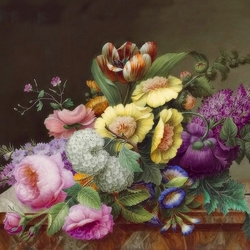 Пазл: Цветы на фарфоре