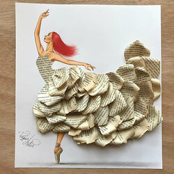 Пазл: Платье, сделано из книги