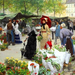 Пазл: Рынок цветов