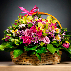 Пазл: Корзинка с цветами