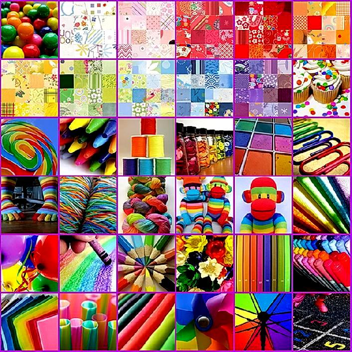 коллаж красками. цветной коллаж. яркий коллаж. коллаж из разноцветных квадратов. коллаж из разноцветных цветов.