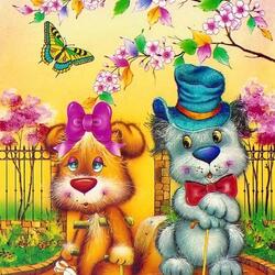 Пазл: Детские винтажные открытки