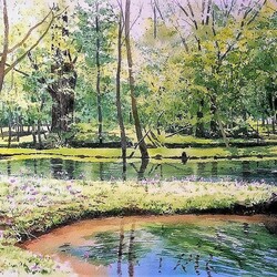 Пазл: Деревья и вода