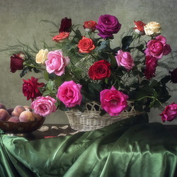 Пазл: Яркая палитра садовых роз