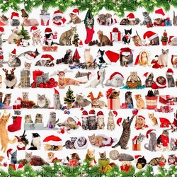 Пазл: Новогодние коты