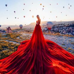 Пазл: Красное платье