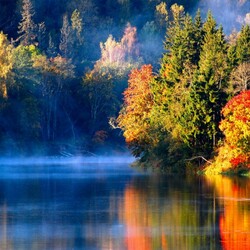 Пазл: Туман над рекой