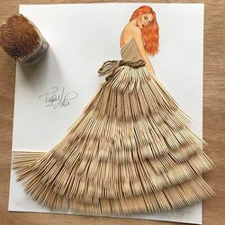 Пазл: Платье из зубочисток