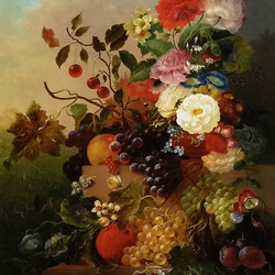 Пазл: Цветы и фрукты 