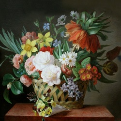 Пазл: Букет в корзине