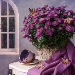 Пазл: С осенними хризантемами