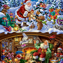 Пазл: Санта в работе 