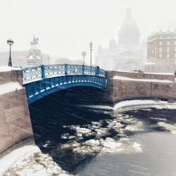 Пазл: Синий мост. Метель