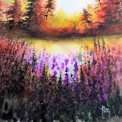 Пазл: Лес и цветы