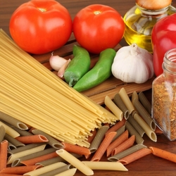 Пазл: Спагетти и овощи