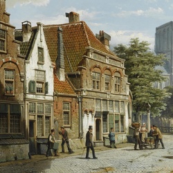 Пазл: Голландская улица с церковью 