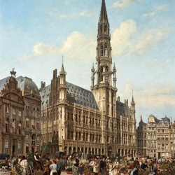 Пазл: Рыночная площадь в Брюсселе 