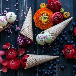 Пазл: Цветное мороженое 