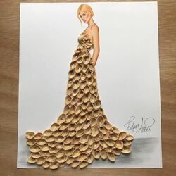 Пазл: Платье из фисташковой скорлупы