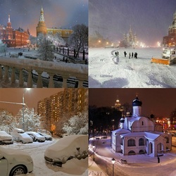 Пазл: Заснеженная Москва  - 2018