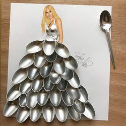 Пазл: Платье из ложек