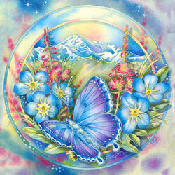 Пазл: Синяя бабочка