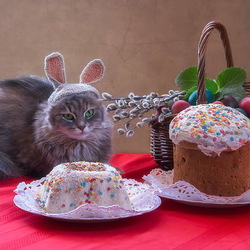 Пазл: Пасхальный котик